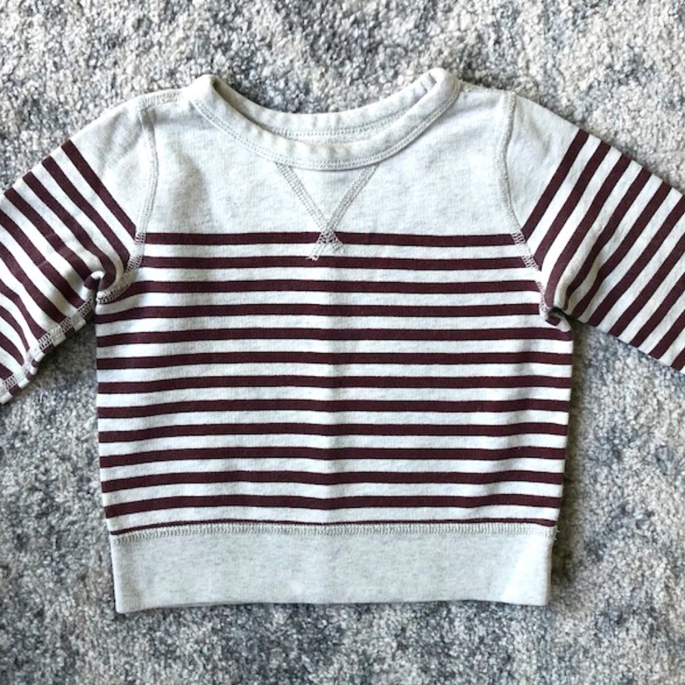 J Crew Crewcuts CUTE striped cotton terry sweatshirt boys girls kids size 2T